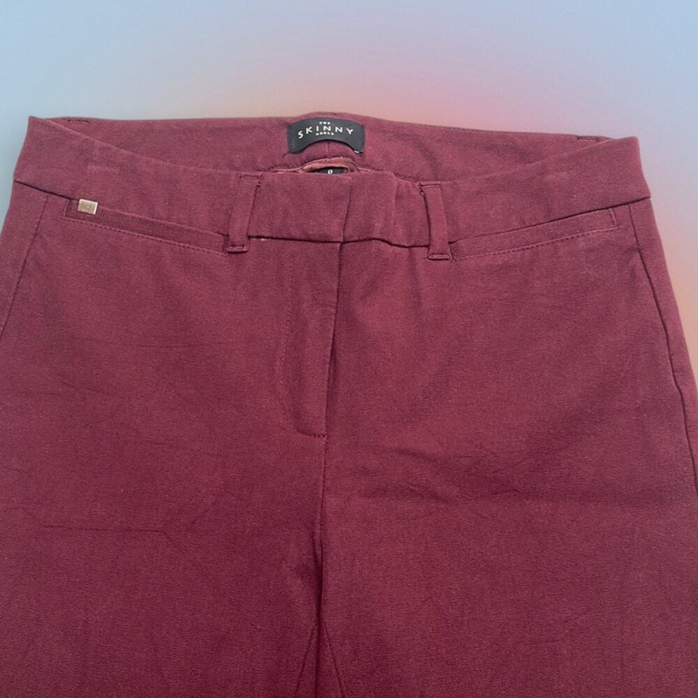 WHITE HOUSE BLACK MARKET Women’s 0 Burgundy THE SKINNY Ankle Jeans